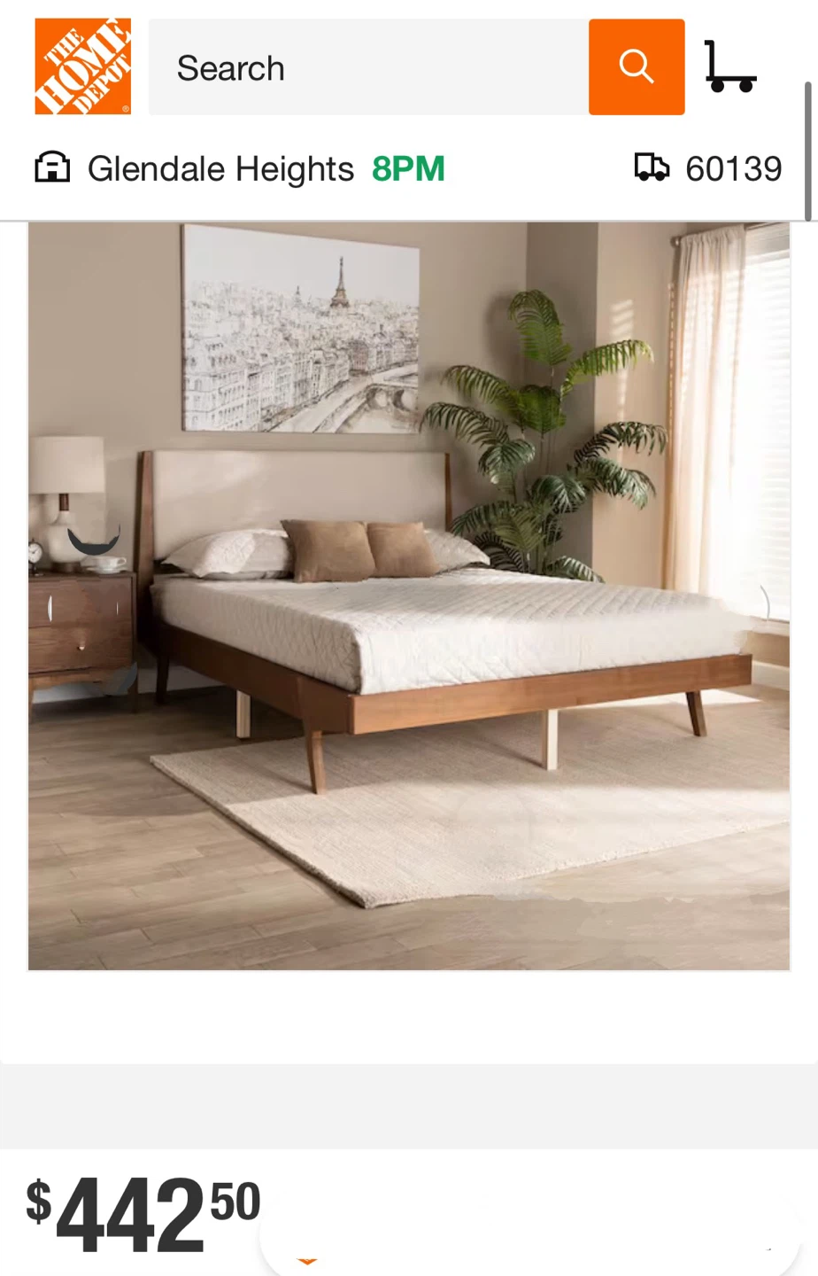 New Queen Size Mid Century Modern Platform Bed - photo 2