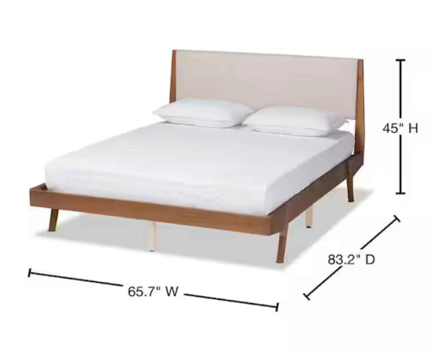 New Queen Size Mid Century Modern Platform Bed - photo 3