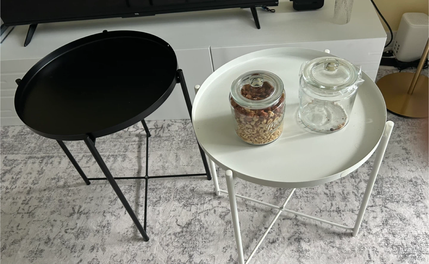 IKEA Gladom Tray Table, Black & White - photo 2