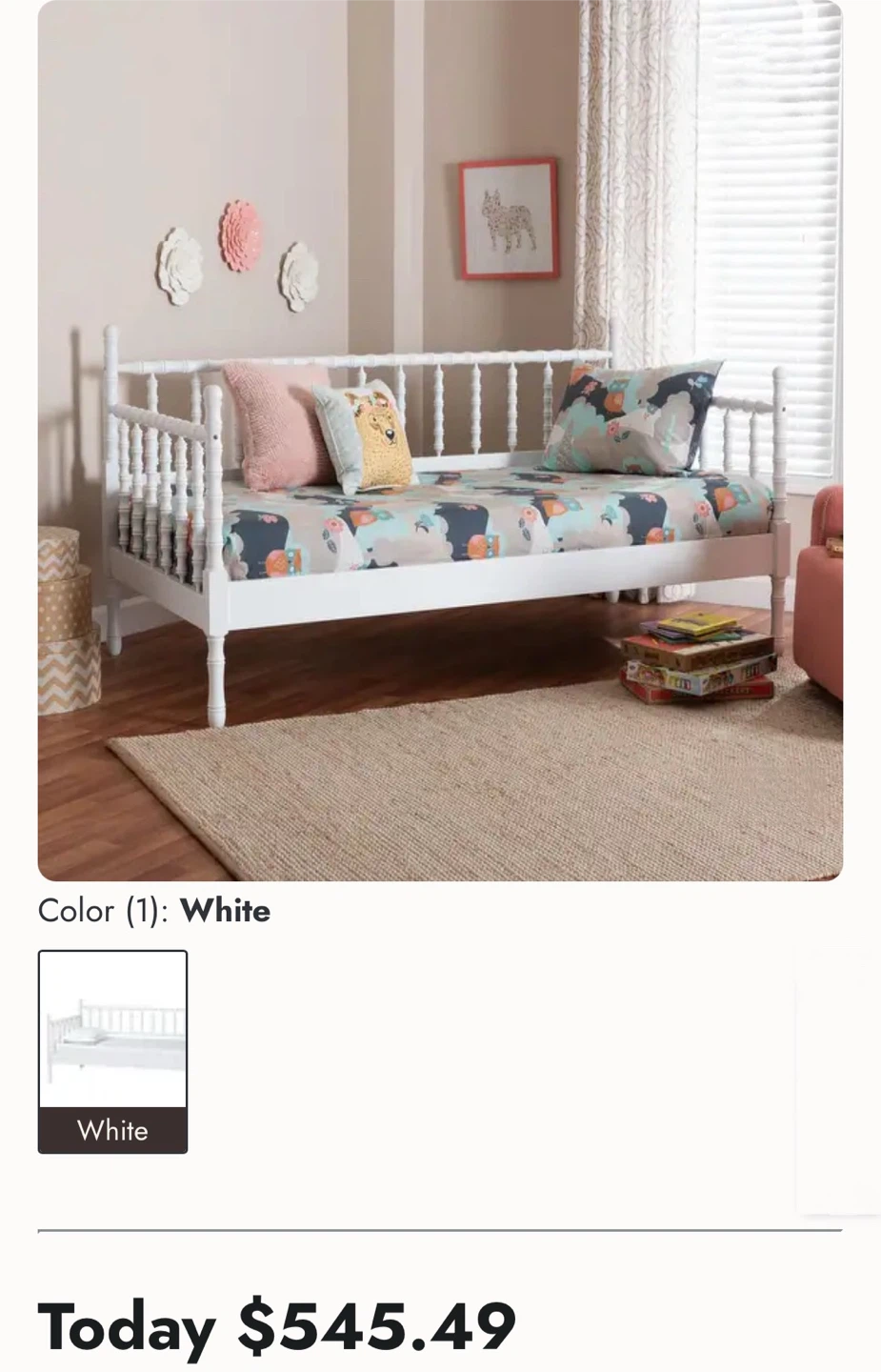 New Twin Size White Wood Spindle Platform Daybed - photo 2