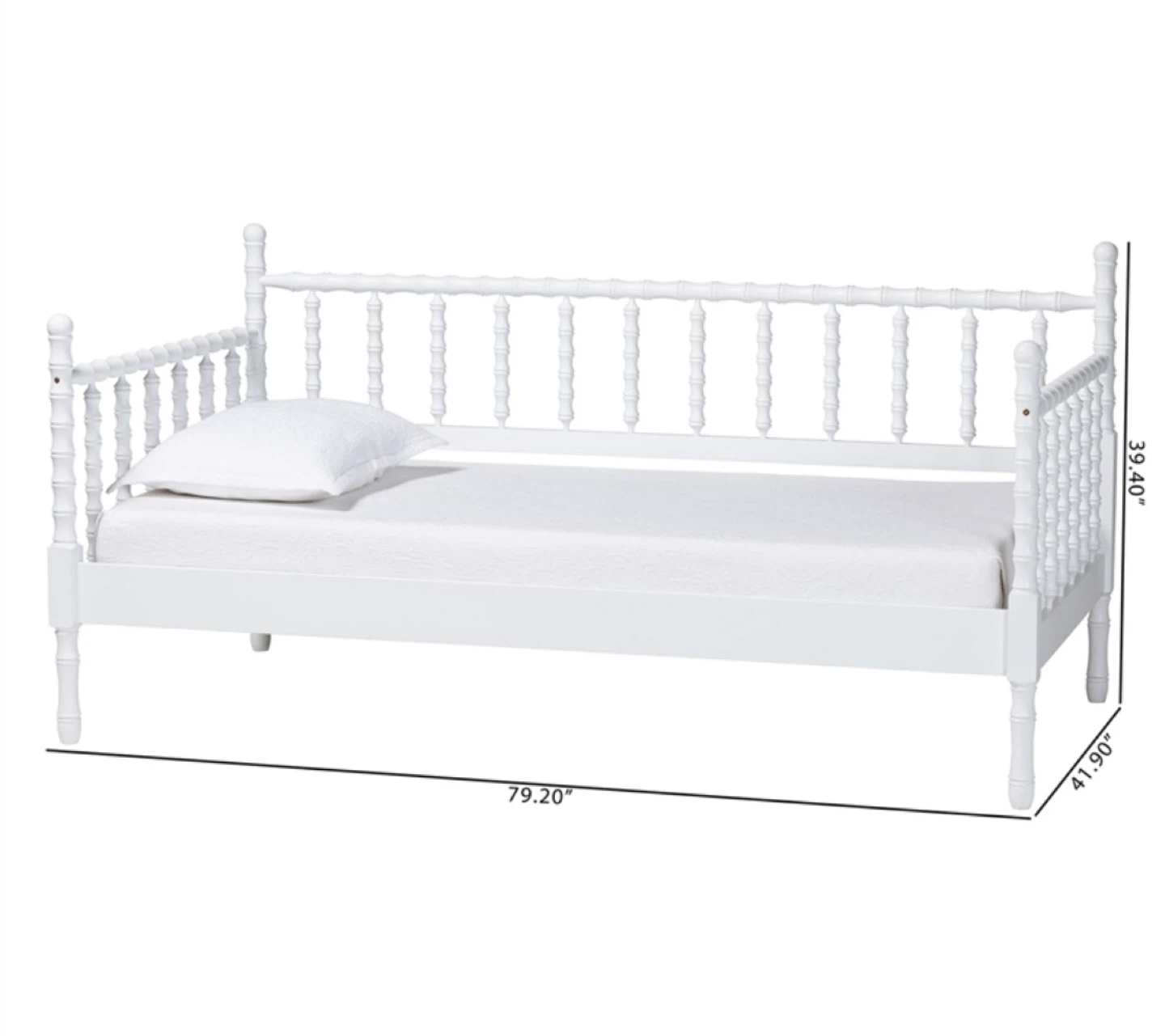 New Twin Size White Wood Spindle Platform Daybed - photo 5