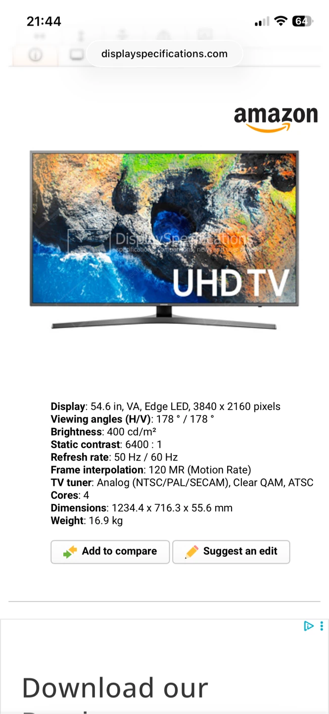 Samsung TV 55 inch 4K - photo 3