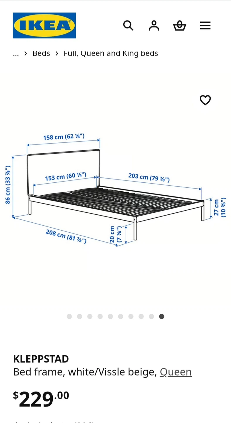 IKEA Kleppstad Queen Bed Frame  - With free mattress - photo 3