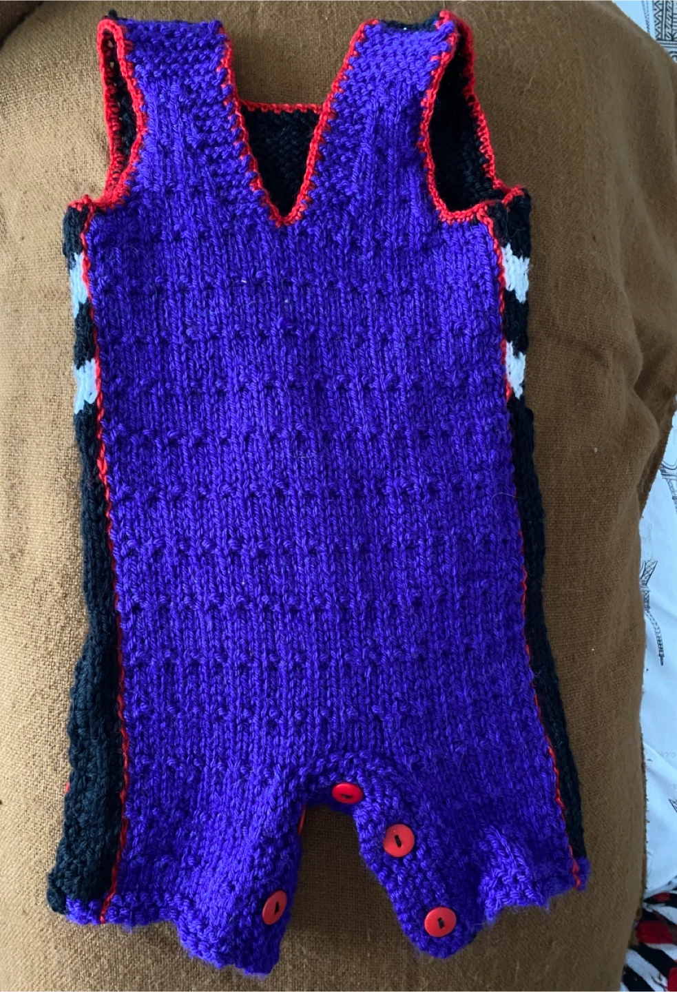 Handmade Knit Baby Romper (acrylic)