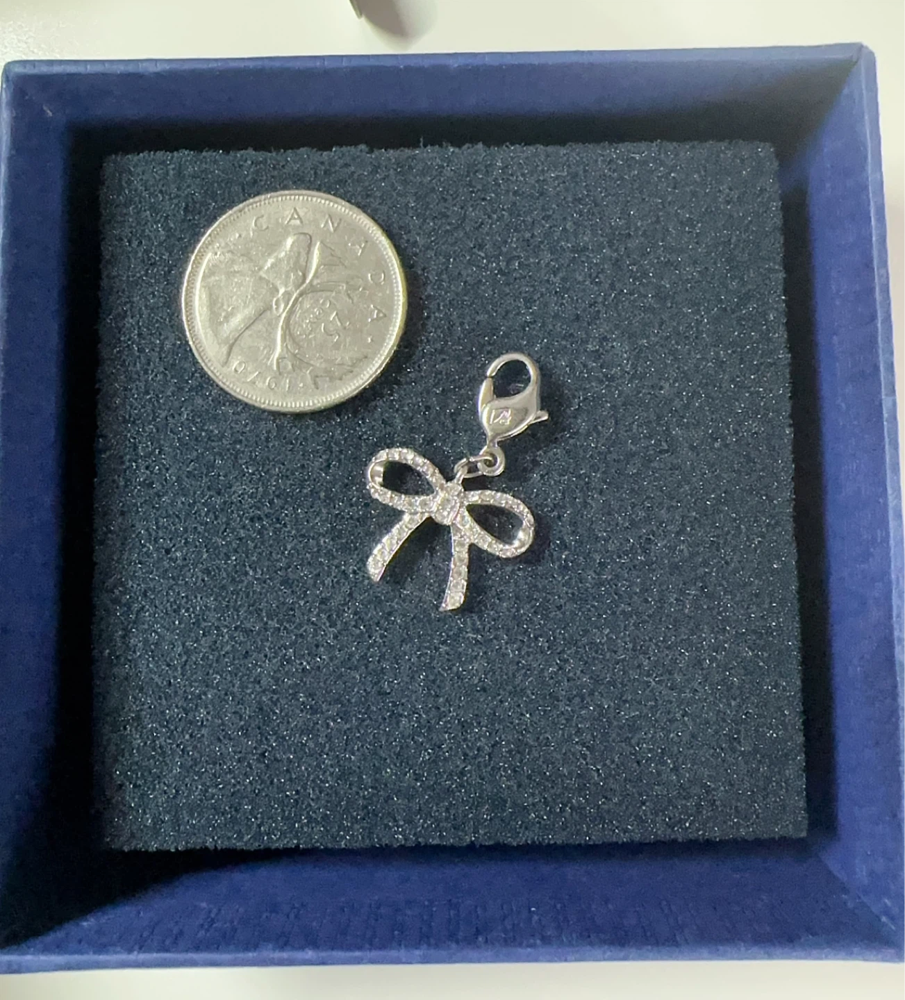 Swarovski Silver Bow Charm