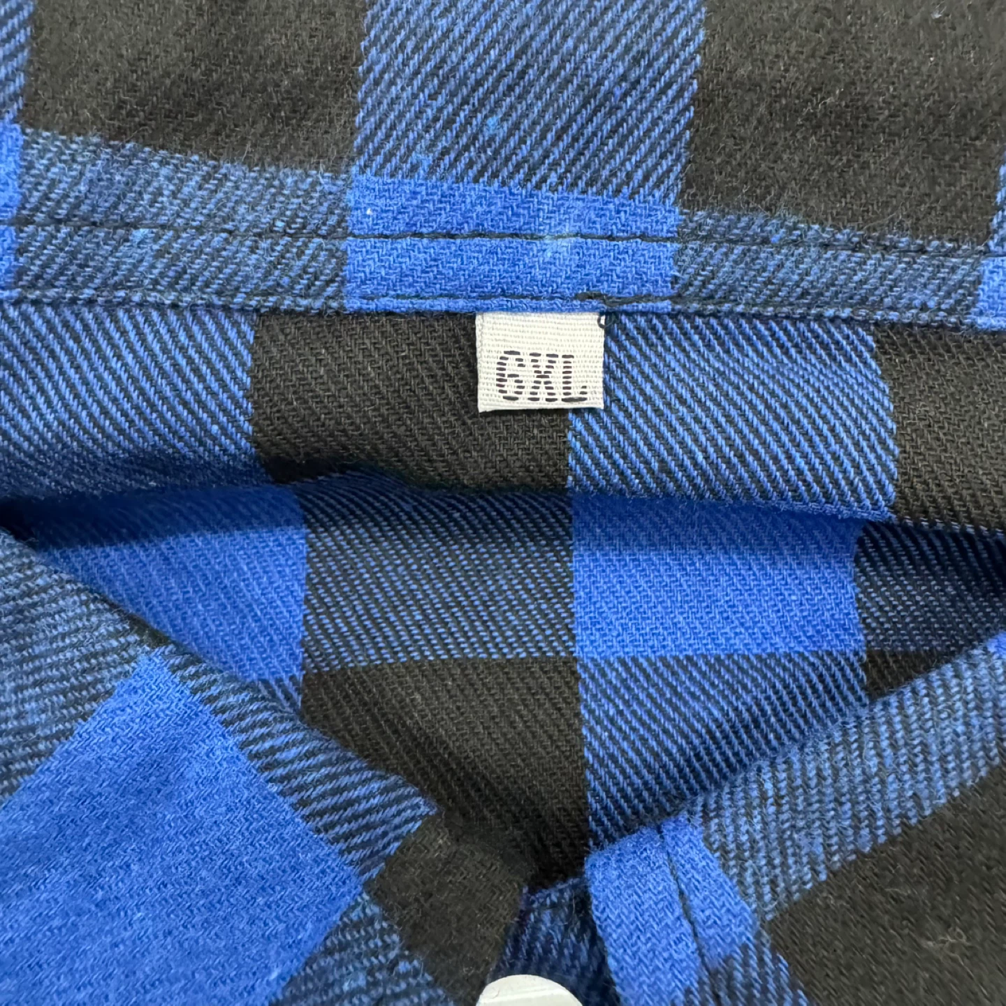 New Men’s Blue & Black Plaid Flannel Shirt – Size 6XL - photo 4