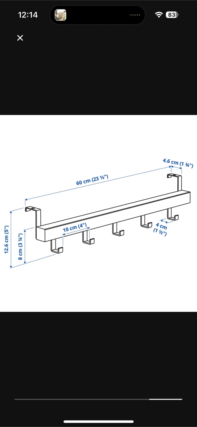 Ikea TJUSIG wall/door rack with knobs - photo 5