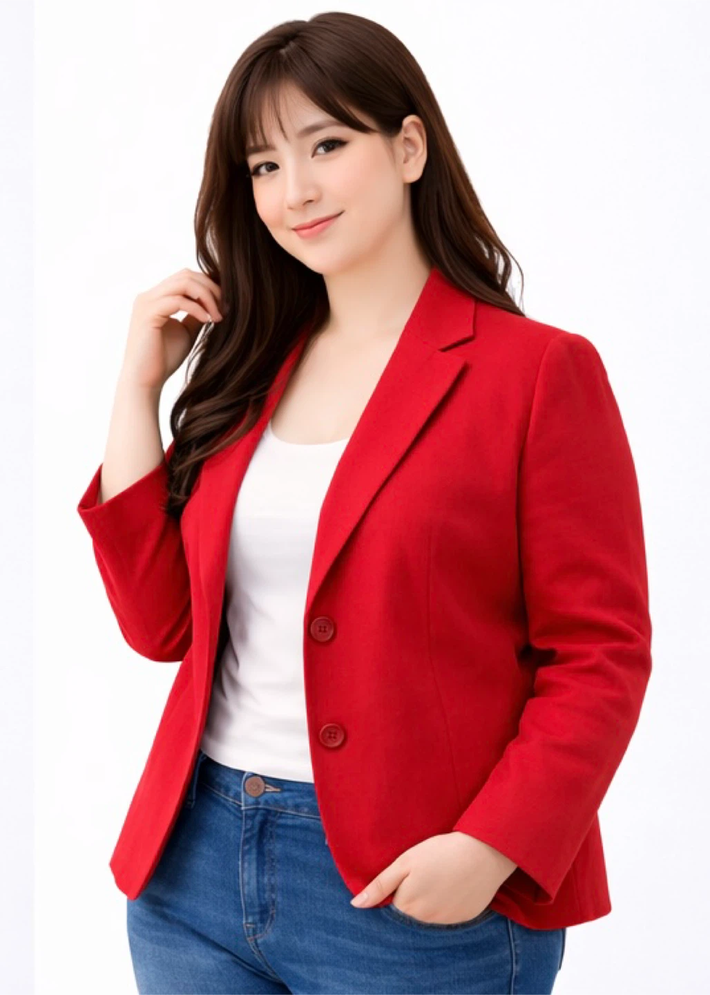 Liz Claiborne Red Cotton Blend Blazer Jacket Women’s Size L - photo 2