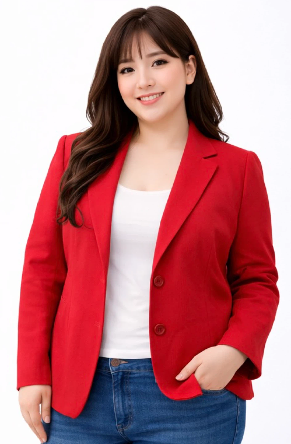 Liz Claiborne Red Cotton Blend Blazer Jacket Women’s Size L