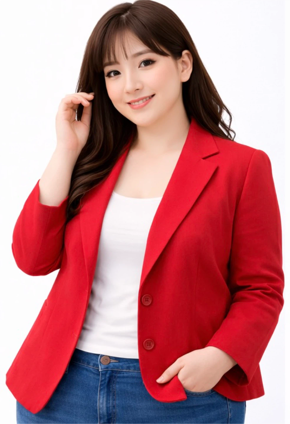 Liz Claiborne Red Cotton Blend Blazer Jacket Women’s Size L - photo 3