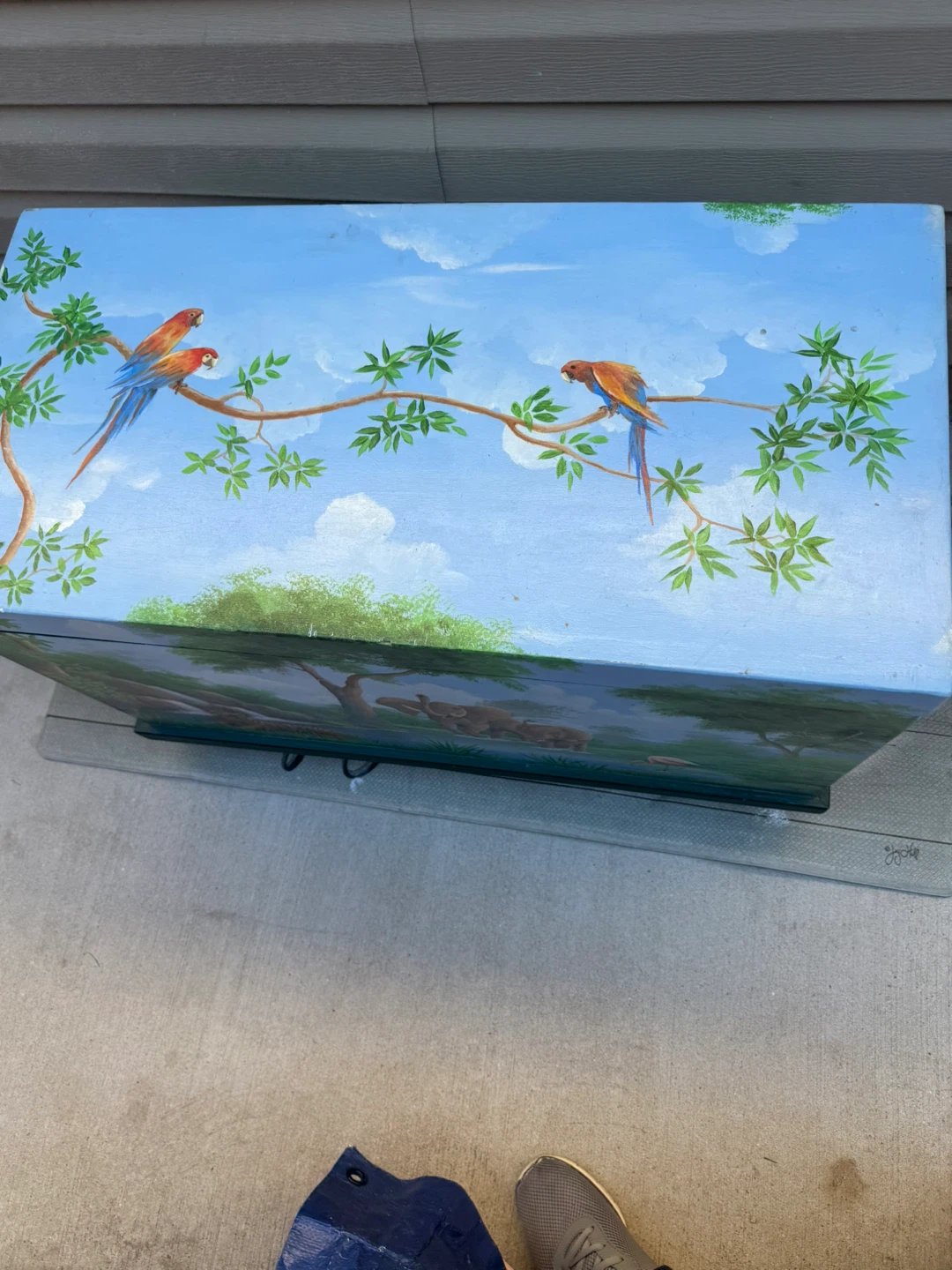 Hand-Painted Wooden Toy Chest - photo 3