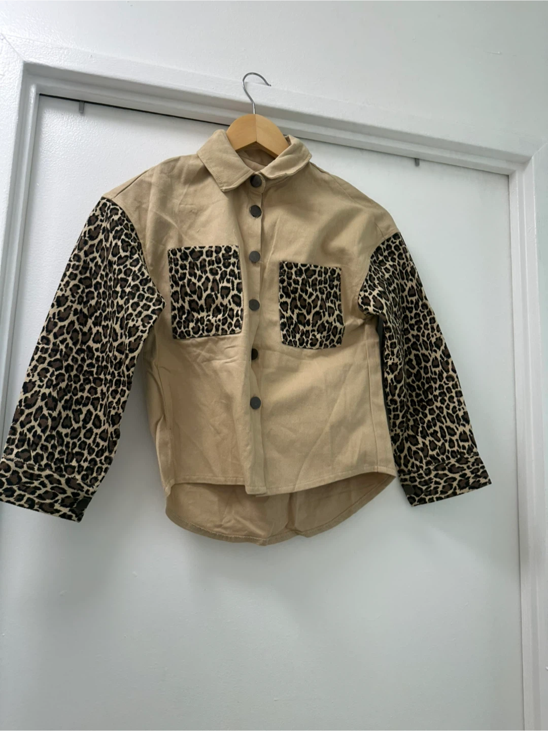 Leopard Print Sleeve Shacket