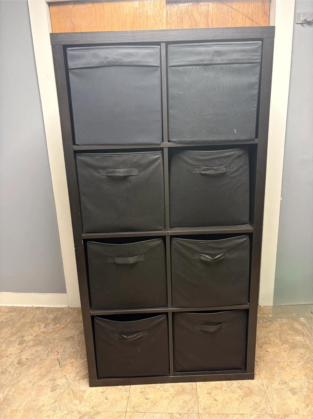 IKEA Kallax Shelf Unit with 8 Inserts - Black - photo 3