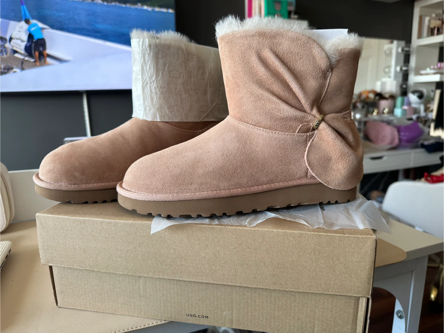 UGG Classic Mini Twist, Sand size 8 women, MINT NEW condition