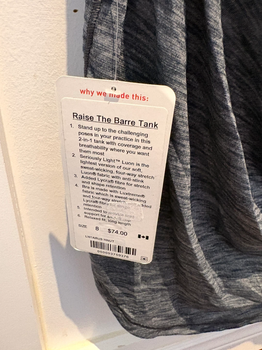 Lululemon Raise The Barre Tank, Size 8 - photo 3