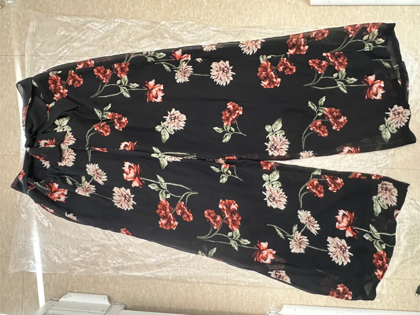 Vamp Collection Floral Wide Leg Pants - Size L