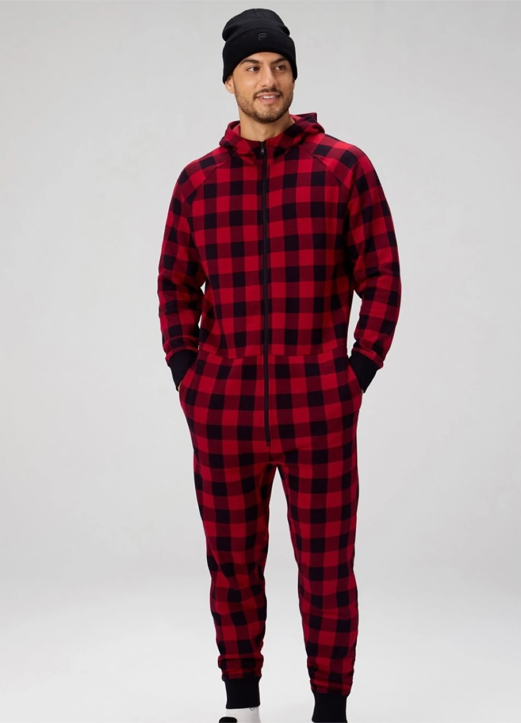 Fabletics Adult Onesie - Red Buffalo Check