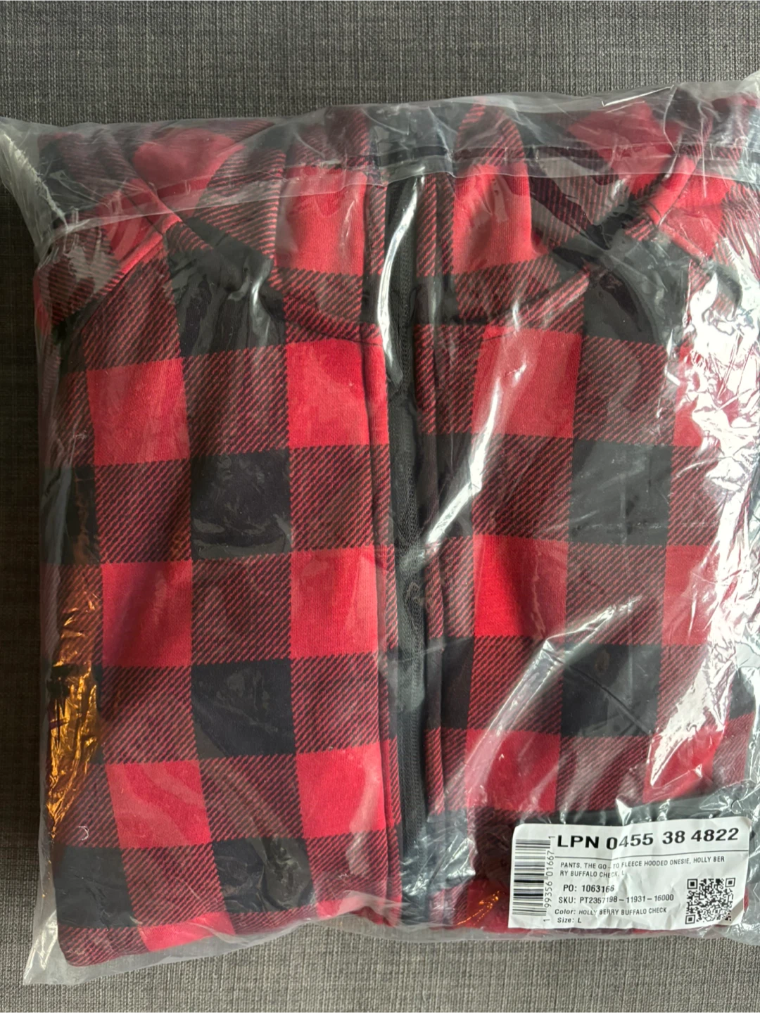 Fabletics Adult Onesie - Red Buffalo Check - photo 3