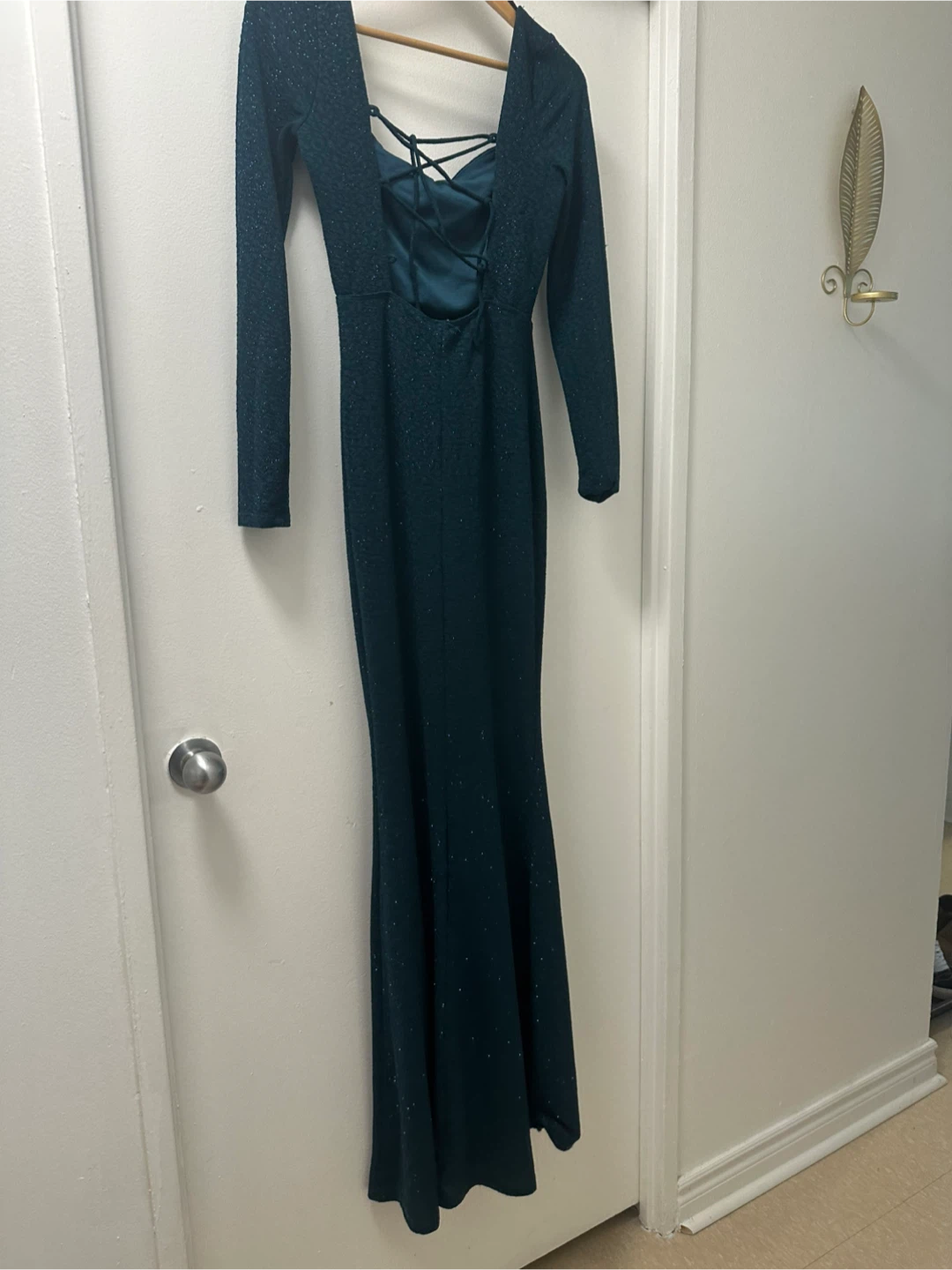 Emerald Green Long Sleeve Formal Dress - Size M - photo 2