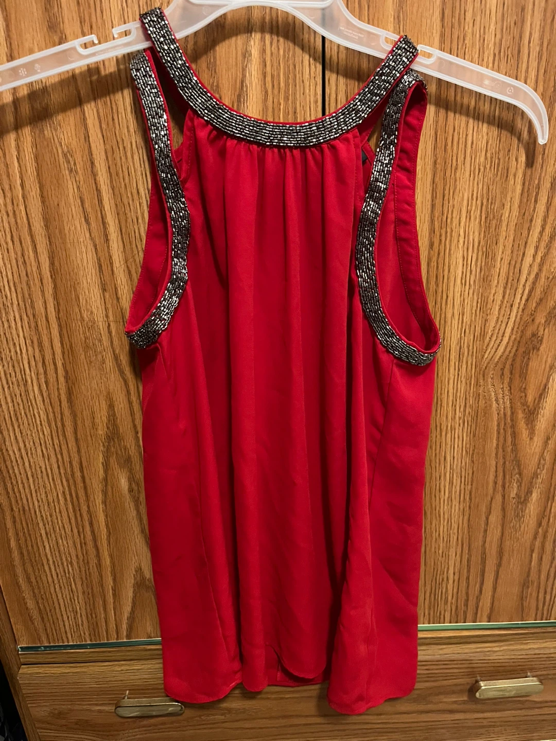 Red Beaded Tank Top