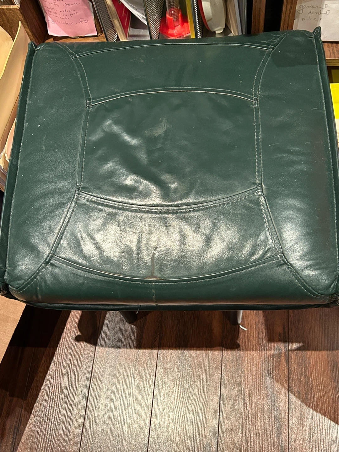 Green Leather Office Chair or Tv den chair