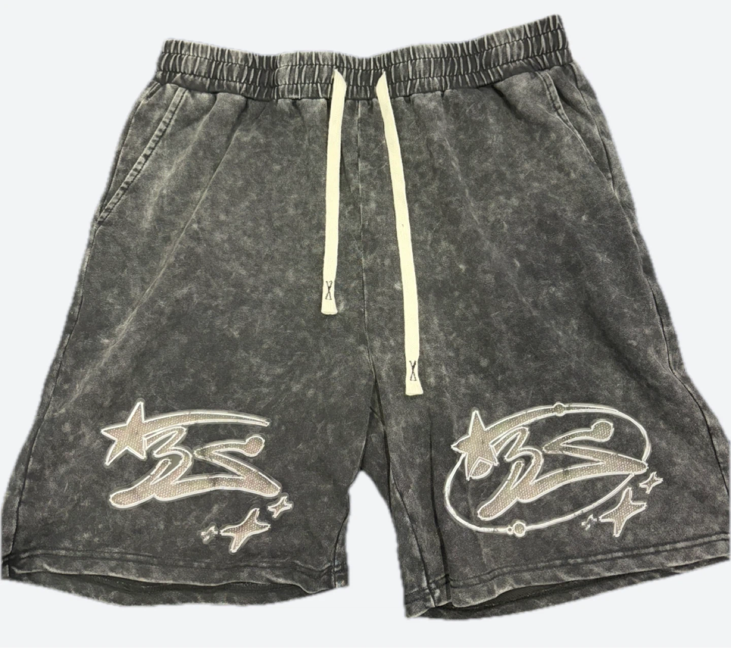 3S Washed Black Shorts
