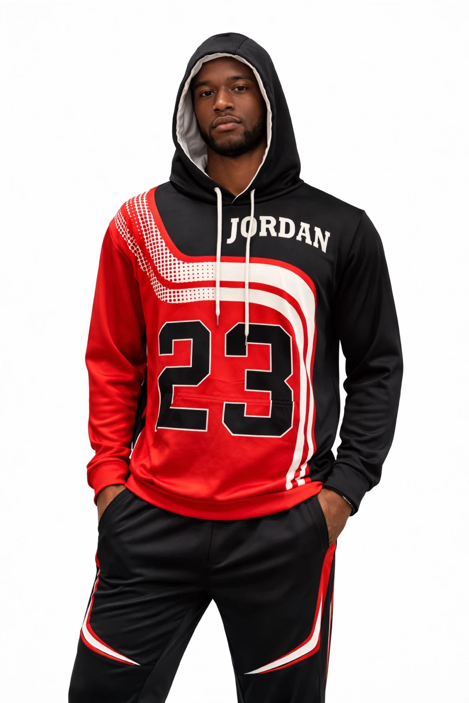 Jordan 23 Graphic Hoodie Black Red Men’s 5XL Like New - photo 3