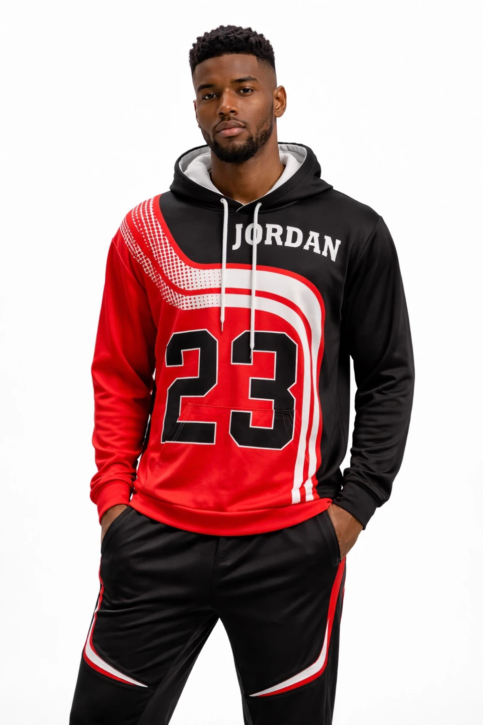 Jordan 23 Graphic Hoodie Black Red Men’s 5XL Like New