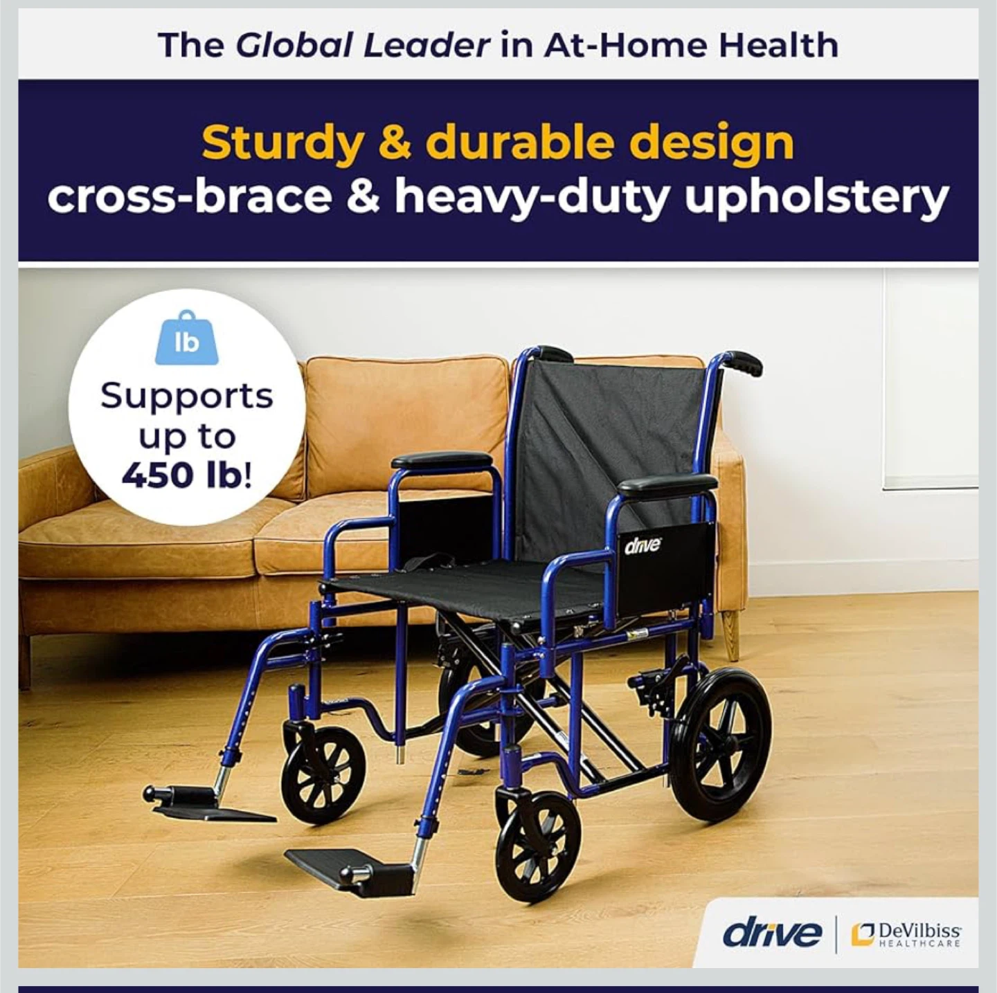 Drive Medical Blue Wheelchair - Sturdy & Durable - photo 2