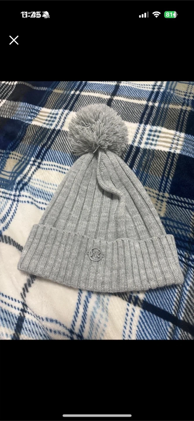 Michael Kors Grey Pom Pom Beanie