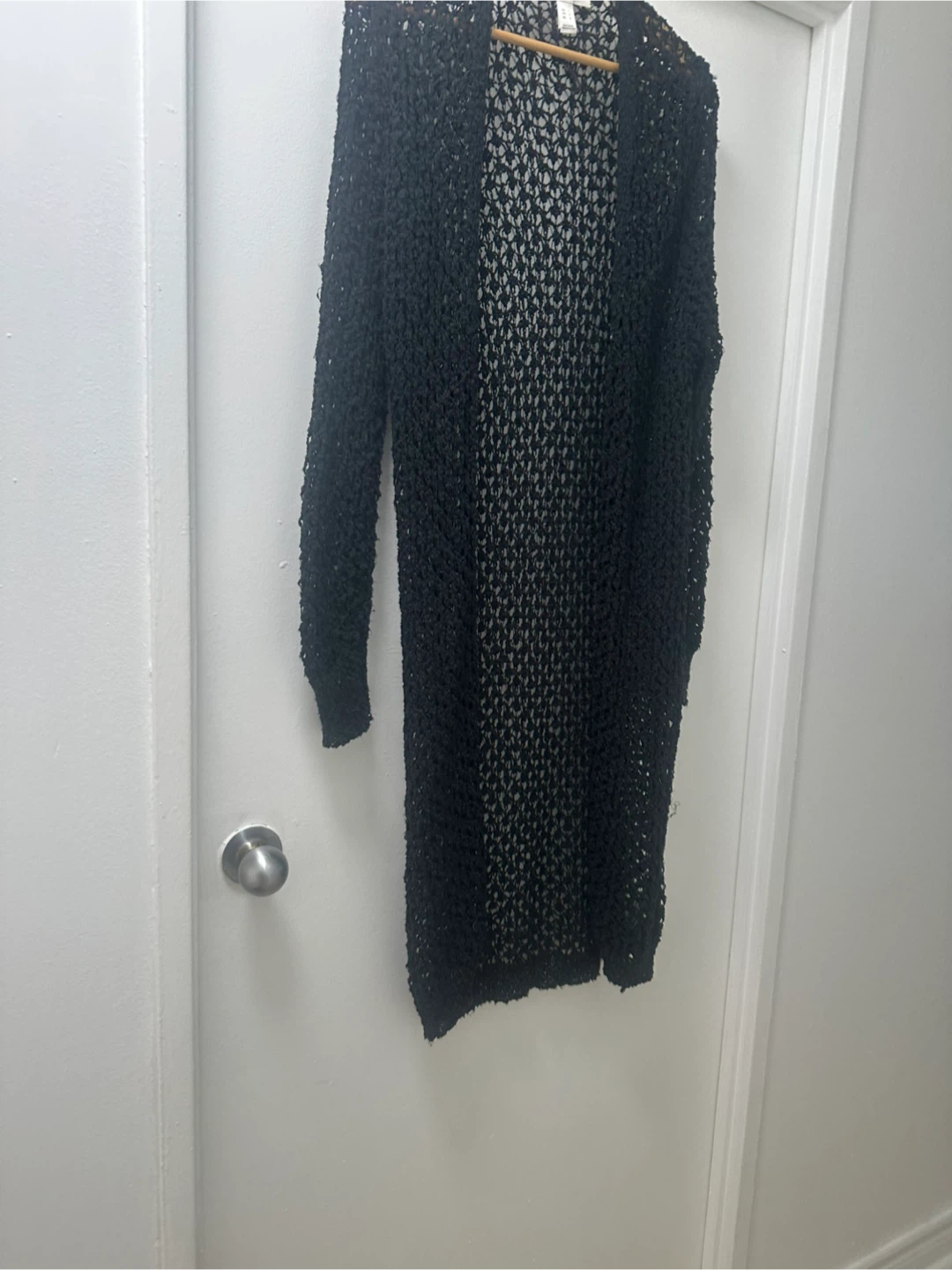 ReVamped Black Crochet Cardigan - Size L