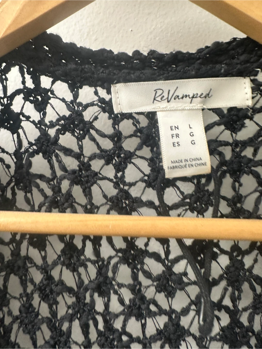 ReVamped Black Crochet Cardigan - Size L - photo 2