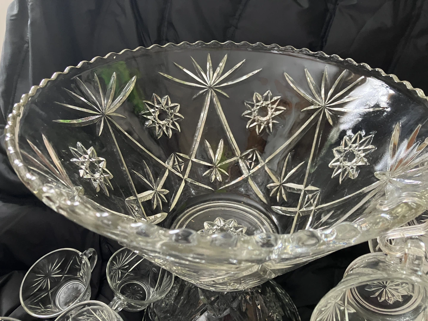 Early American Prescut Crystal 27pc Punch Set - photo 4