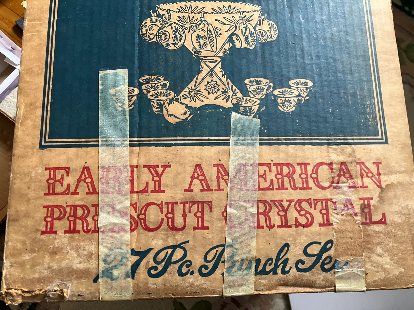 Early American Prescut Crystal 27pc Punch Set - photo 5