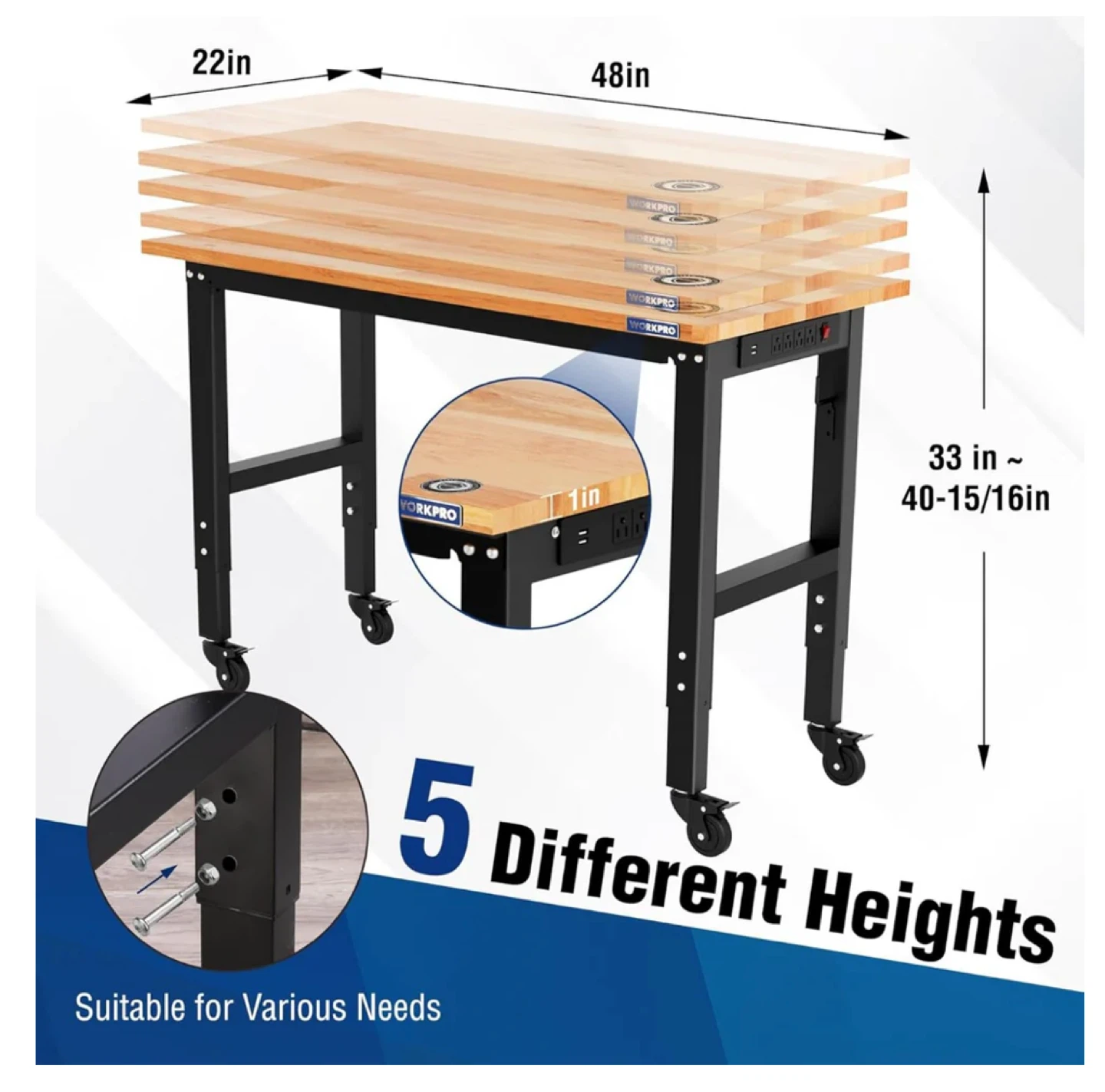 WORKPRO Adjustable Workbench - Like New! - photo 2