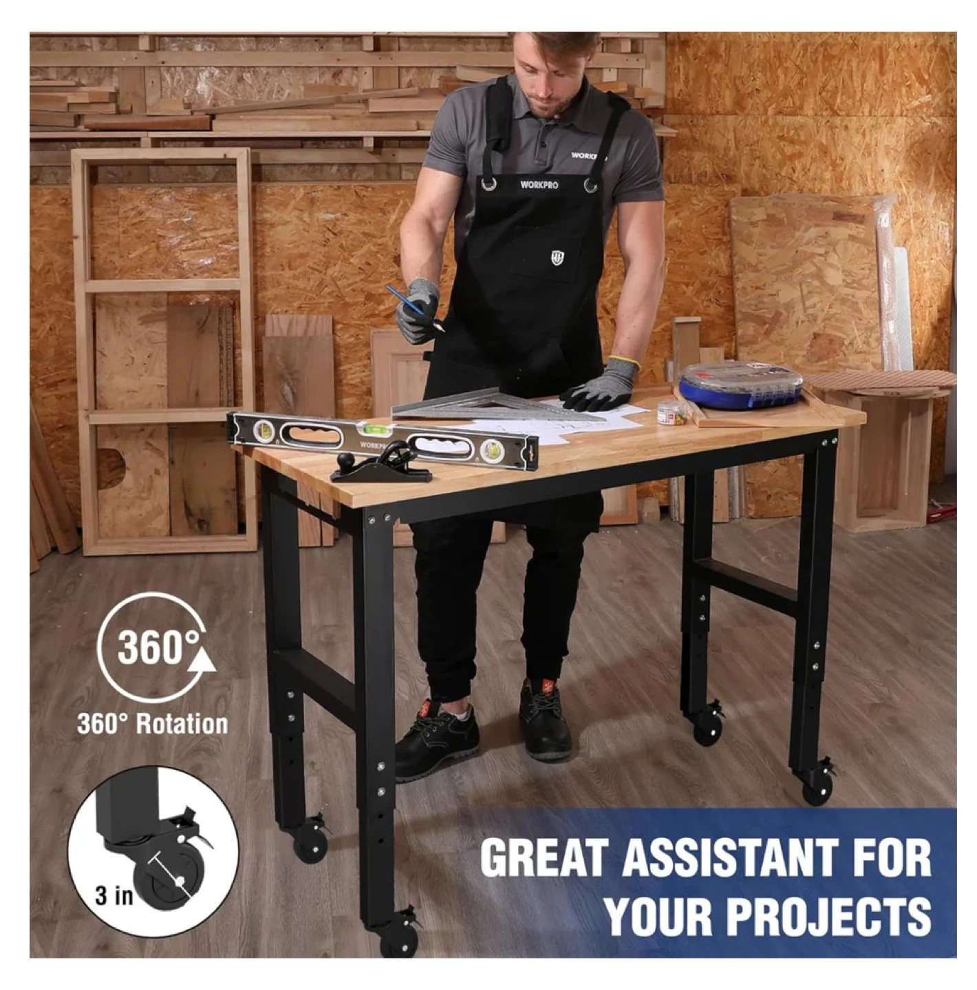 WORKPRO Adjustable Workbench - Like New! - photo 5