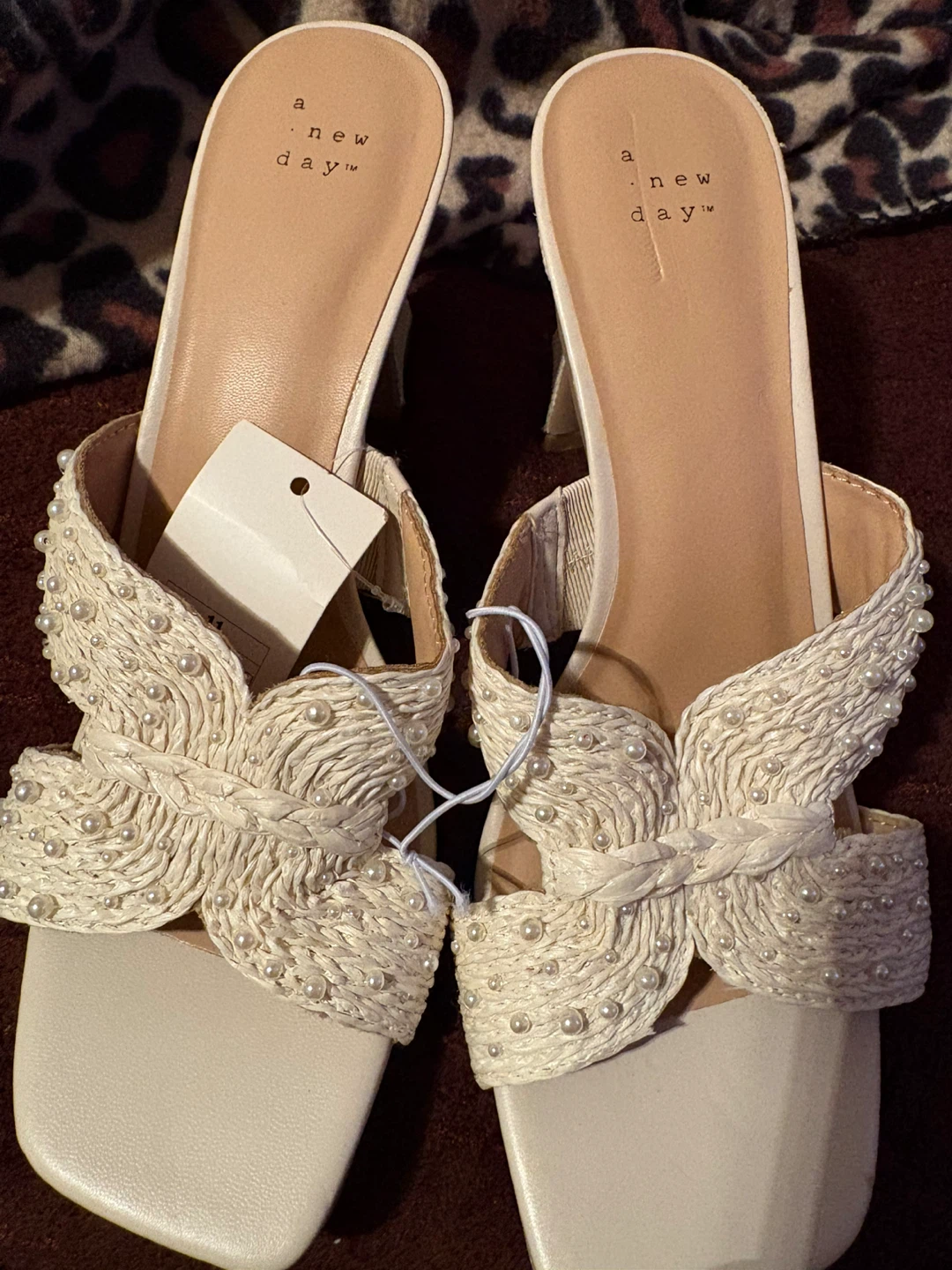 A New Day Pearl Embellished Sandals - Size 11