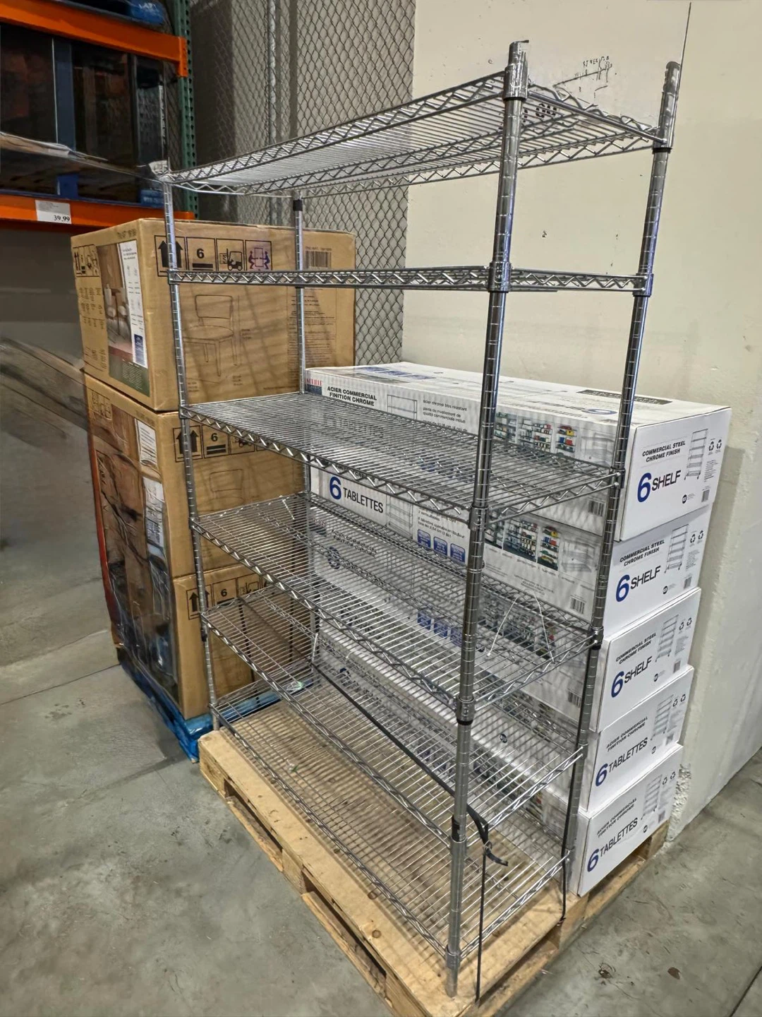 6-Tier Chrome Steel Wire Shelving Unit – Great Condition