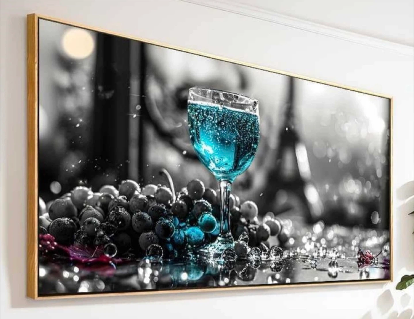 Framed Blue Wine Canvas Wall Art (20”H x 40”W) - photo 2