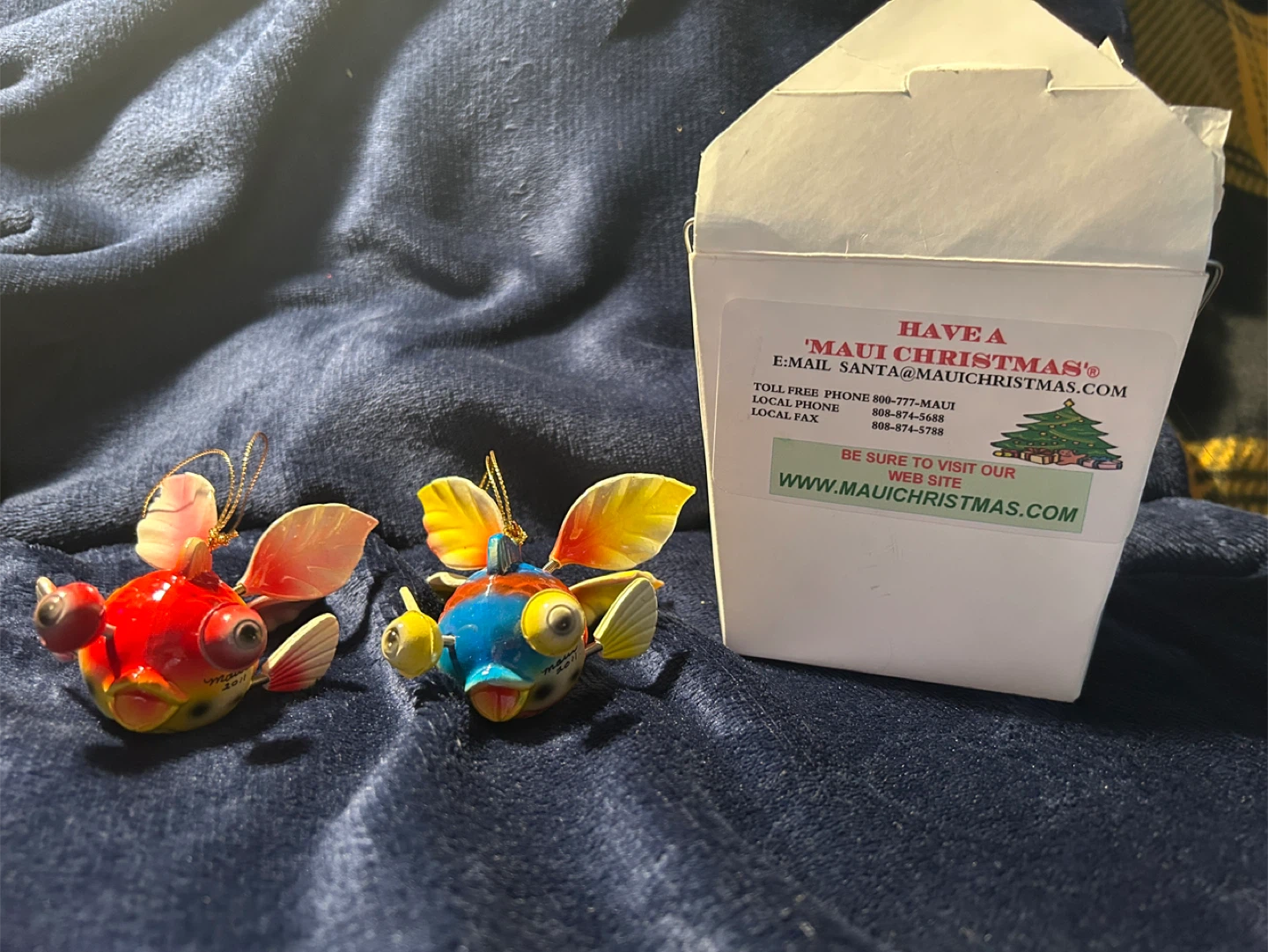 RARE Maui Christmas Fish Ornament Set - photo 3