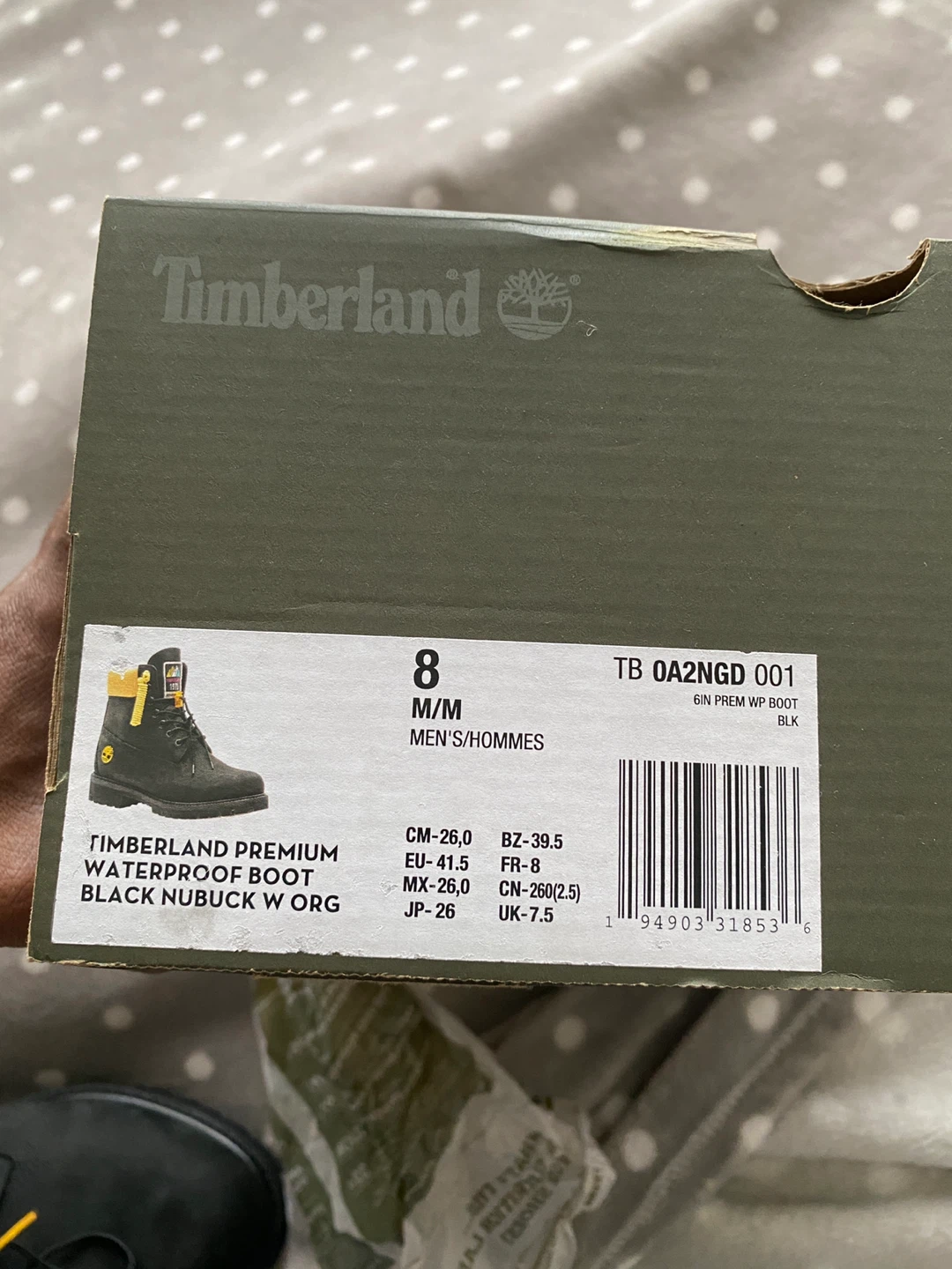 Timberland Premium Waterproof Boot - Black Nubuck, Size 8 - photo 5