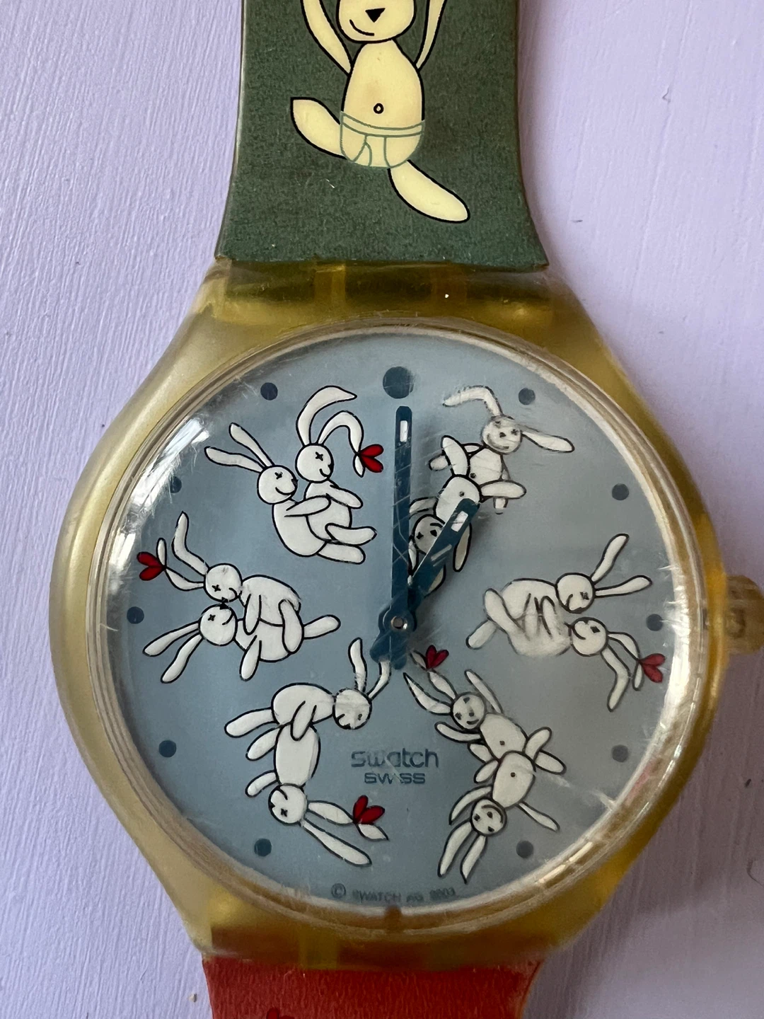 Vintage Swatch Watch with Bunny Design