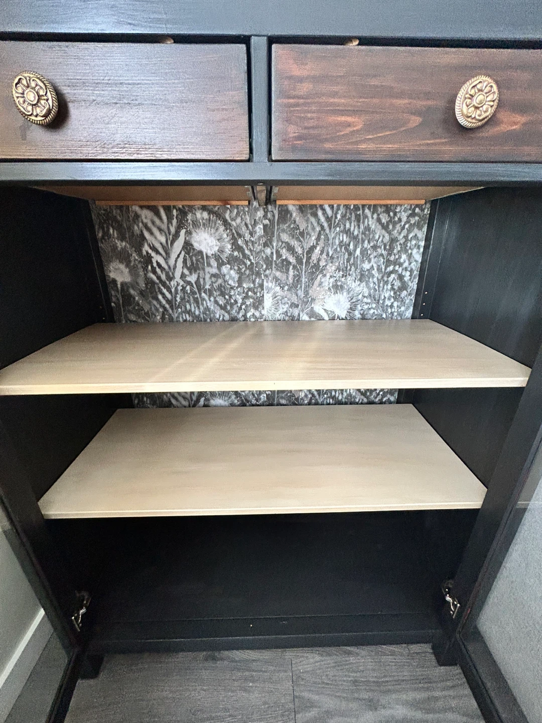Black Display Cabinet with Glass Doors - photo 2