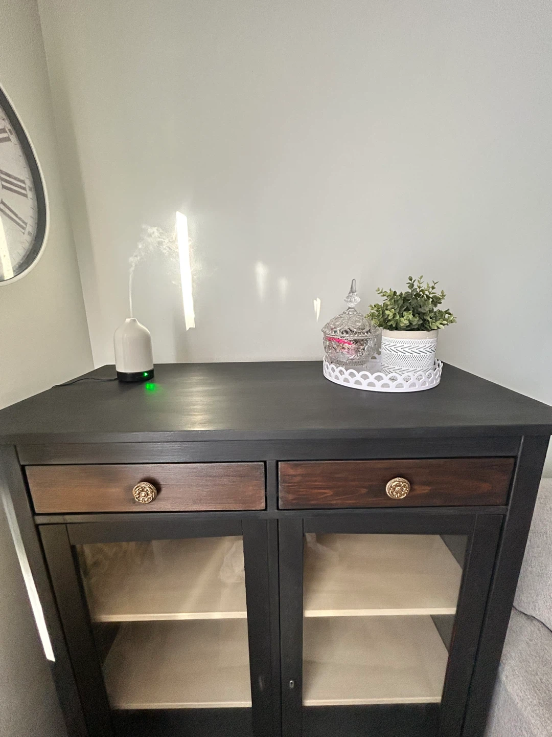Black Display Cabinet with Glass Doors - photo 3