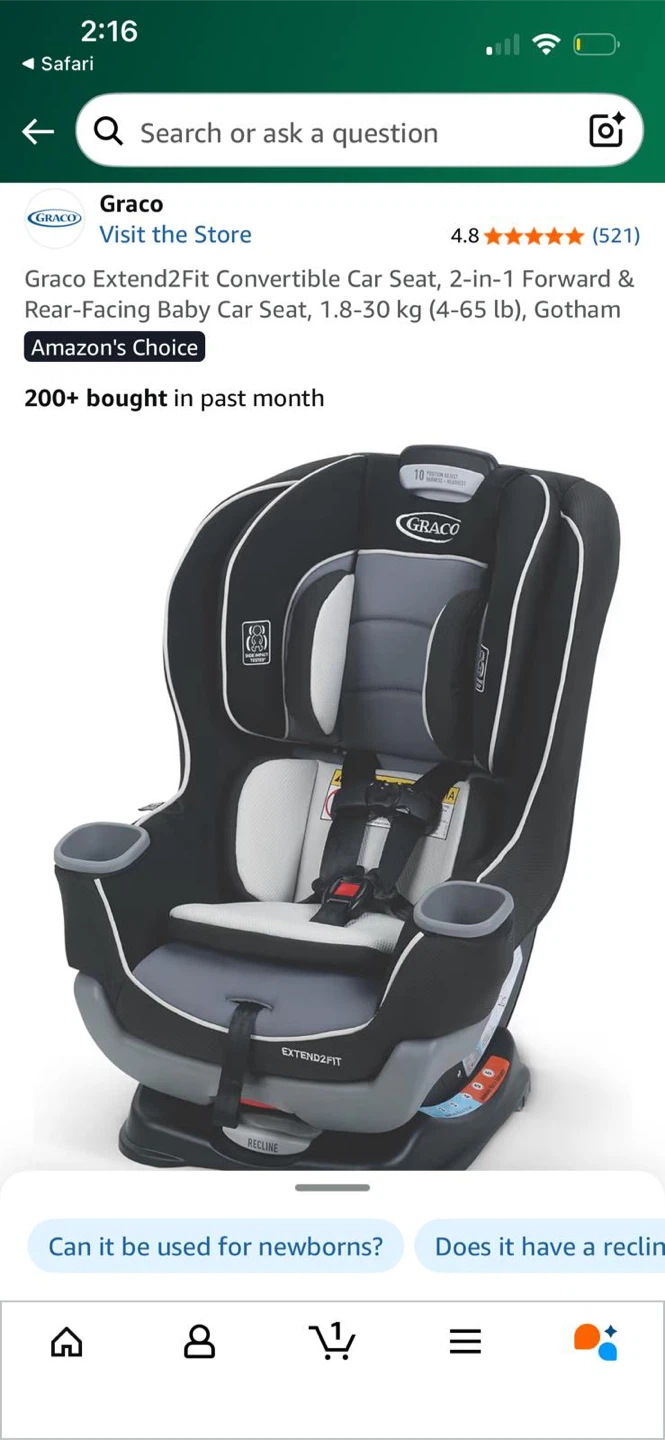 Graco Extend2Fit Convertible Car Seat