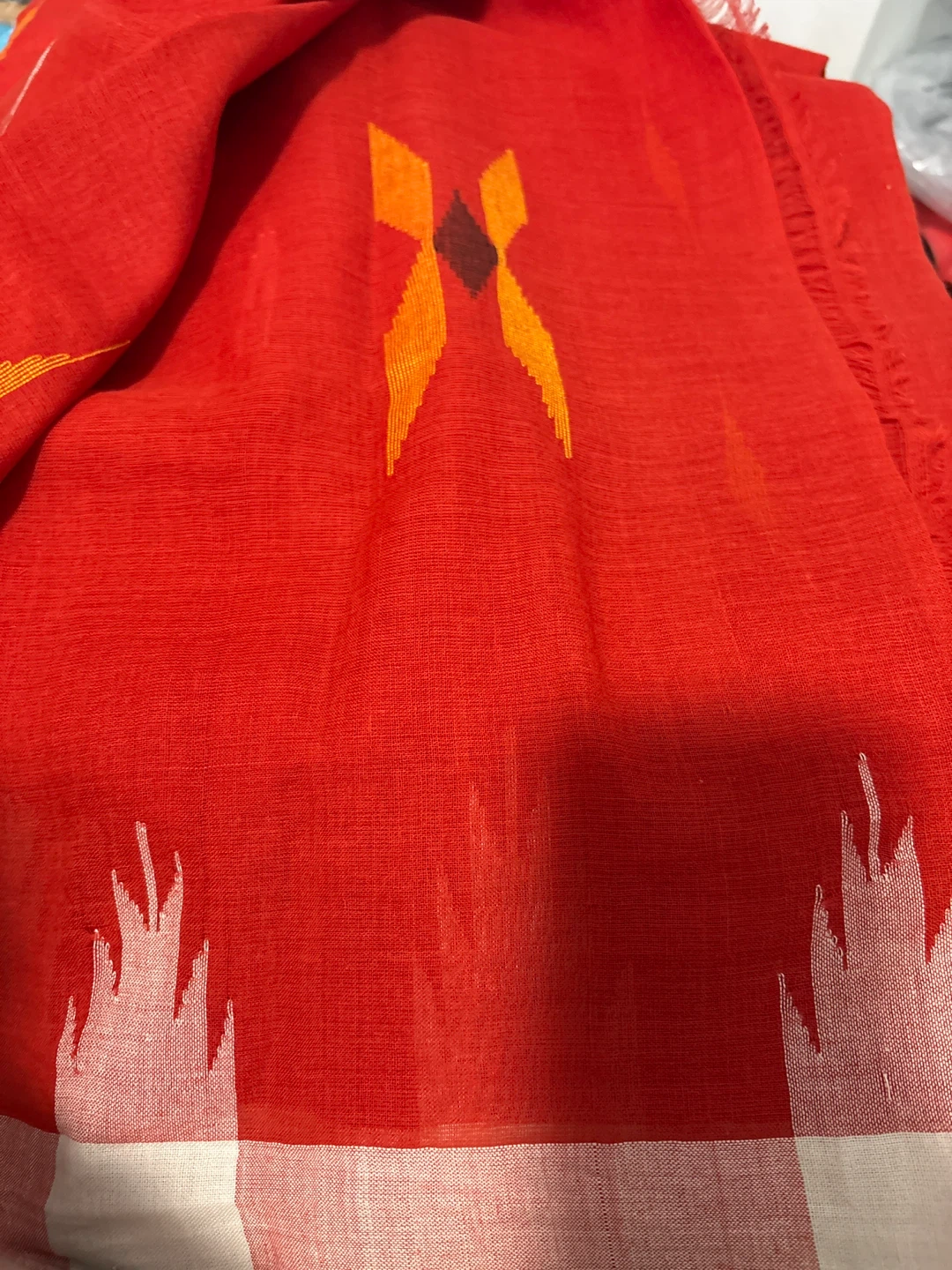 Red Monipuri saree