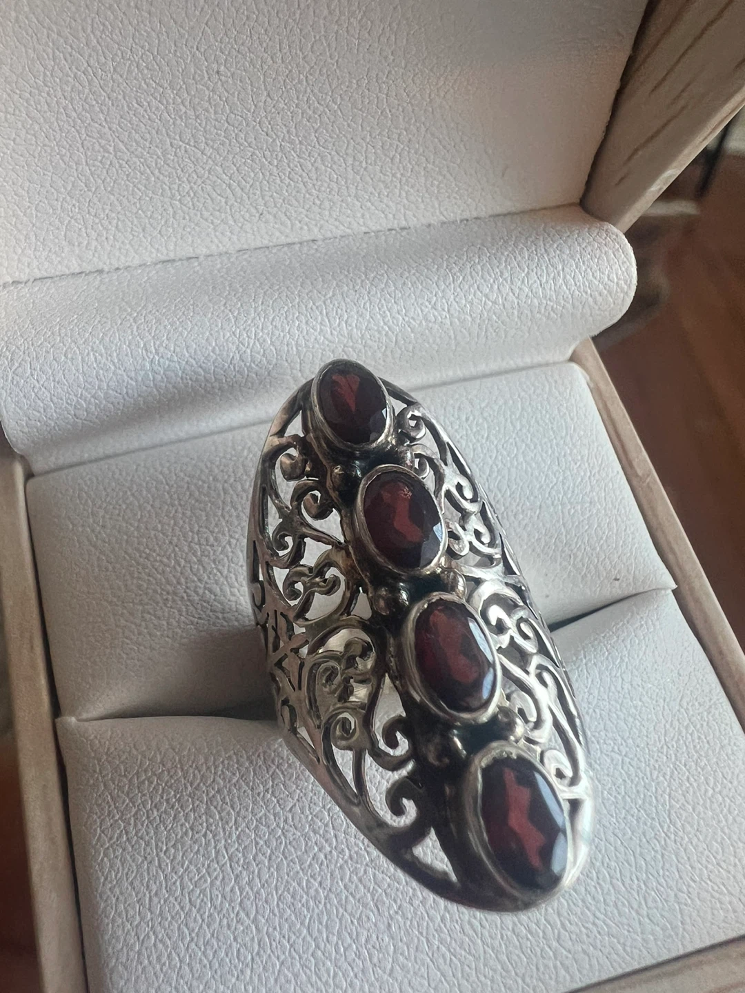 Vintage Sterling Silver Ring with Garnets - photo 5