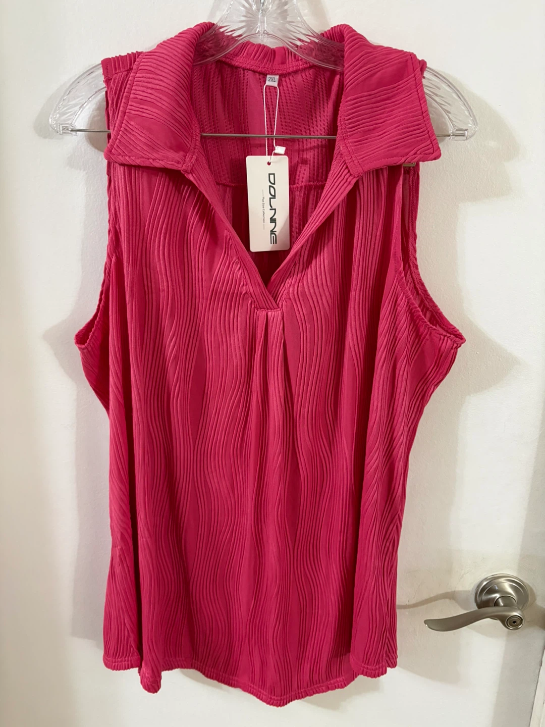 Dolinne Pink Sleeveless Blouse - Size 2XL - photo 2