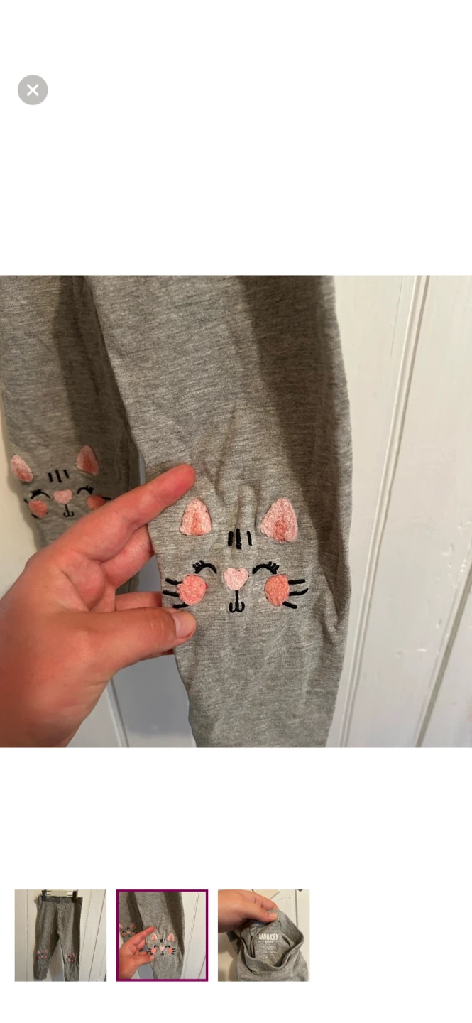 Monkey Bars Grey Cat Leggings Size 4 - photo 2