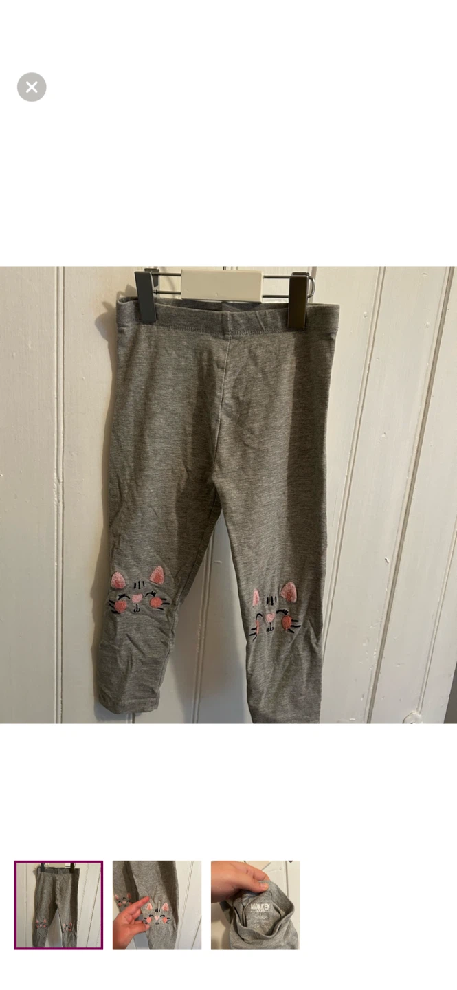 Monkey Bars Grey Cat Leggings Size 4